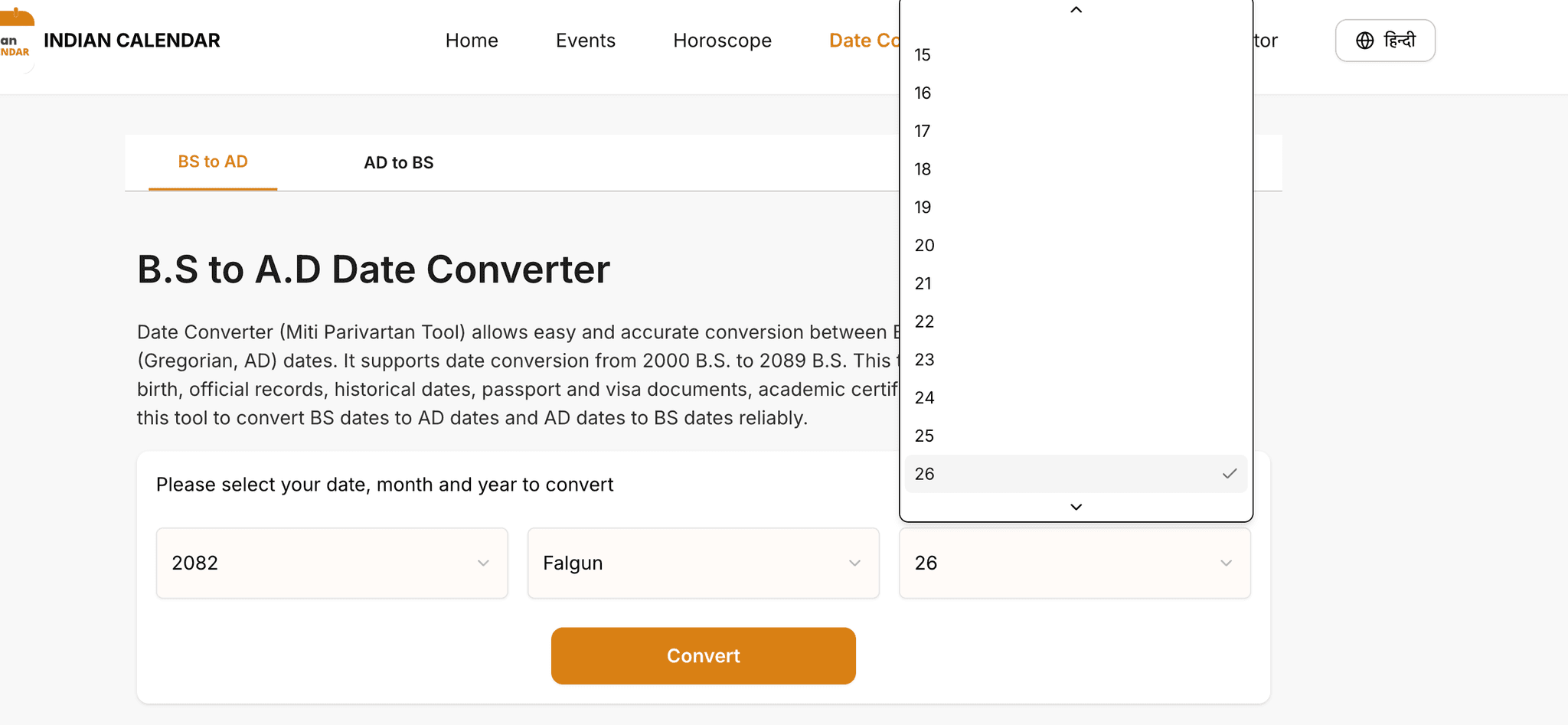 Pick the Date for Conversion